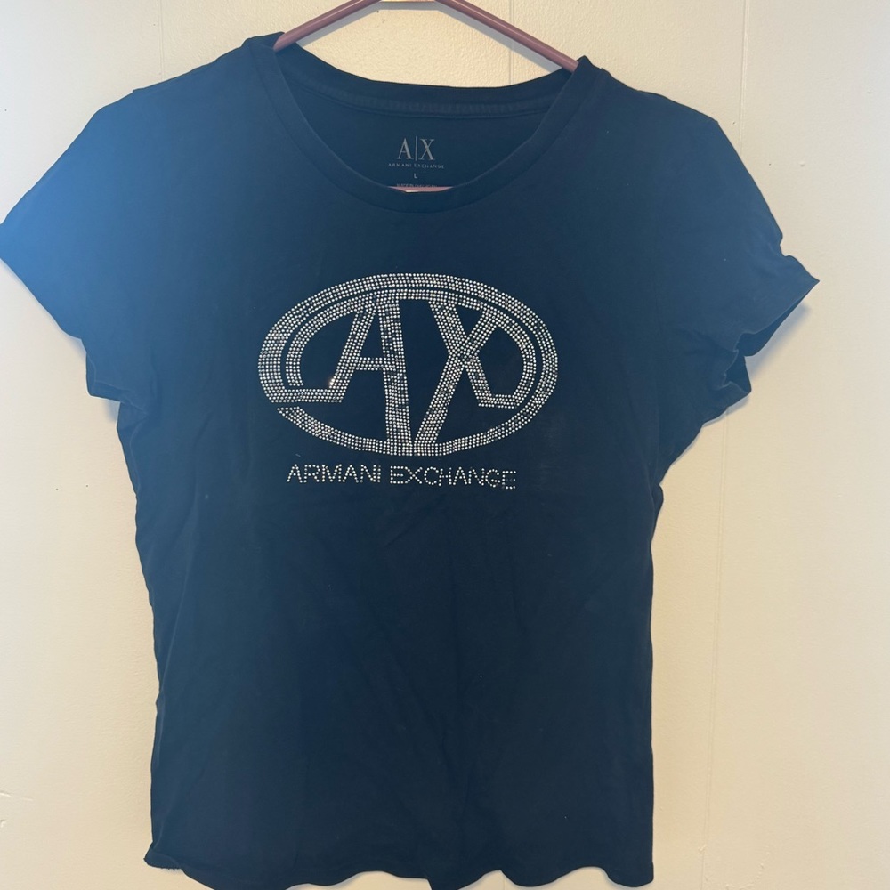 Women’s rhinestone A/X t shirt L STEAL PRICE!